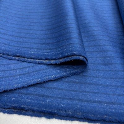 Çizgili Blazer Flanel Kaşmir Kumaş Mavi YSF
