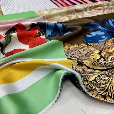 Dolce Gabbana Renkli İpeksi Saten Kumaş KZ