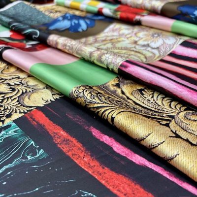 Dolce Gabbana Renkli İpeksi Saten Kumaş KZ
