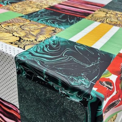 Dolce Gabbana Renkli İpeksi Saten Kumaş KZ