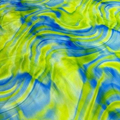 Emilio Pucci Mavi Yeşil İpeksi Saten Kumaş KZ