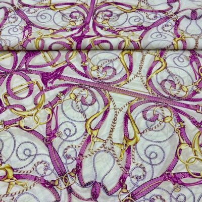 Gucci Zincir Desenli İpeksi Keten Kumaş KZ