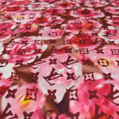 Louis Vuitton Pembe İpeksi Saten Kumaş KZ