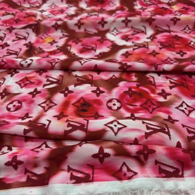 Louis Vuitton Pembe İpeksi Saten Kumaş KZ