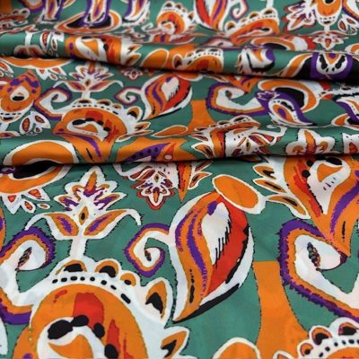 Renkli Etro İpeksi Saten Kumaş KZ