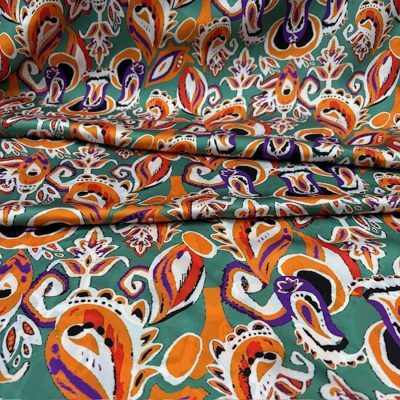Renkli Etro İpeksi Saten Kumaş KZ