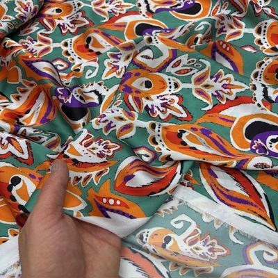 Renkli Etro İpeksi Saten Kumaş KZ