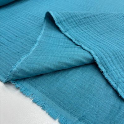 Turkuaz 100% Pamuk 4 Katmanlı Muslin Kumaş RZ