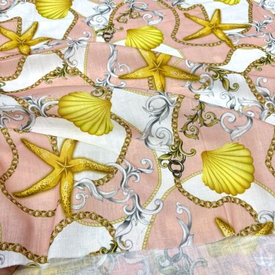 Versace Deniz Yıldızı Desenli Keten Kumaş