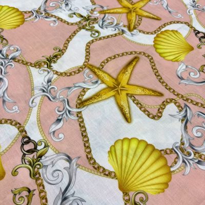 Versace Deniz Yıldızı Desenli Keten Kumaş