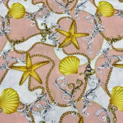 Versace Deniz Yıldızı Desenli Keten Kumaş