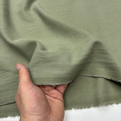 Soft Yesil Yumusatilmis-Denim Kanvas Kumas