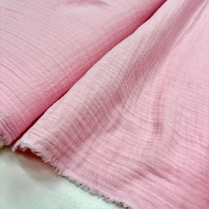 Çift Katlı Saf Pamuk Müslin Kumaş Şeker Pembe YVZ