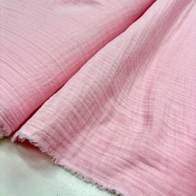 Çift Katlı Saf Pamuk Müslin Kumaş Şeker Pembe YVZ