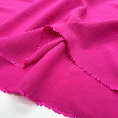 Fuşya Pembe Yıkanmış Cupro Kumaş