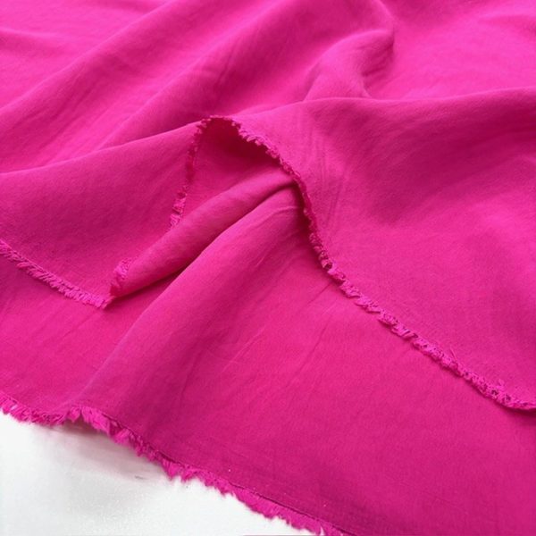 Fuşya Pembe Yıkanmış Cupro Kumaş