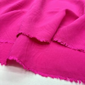 Fuşya Pembe Yıkanmış Cupro Kumaş