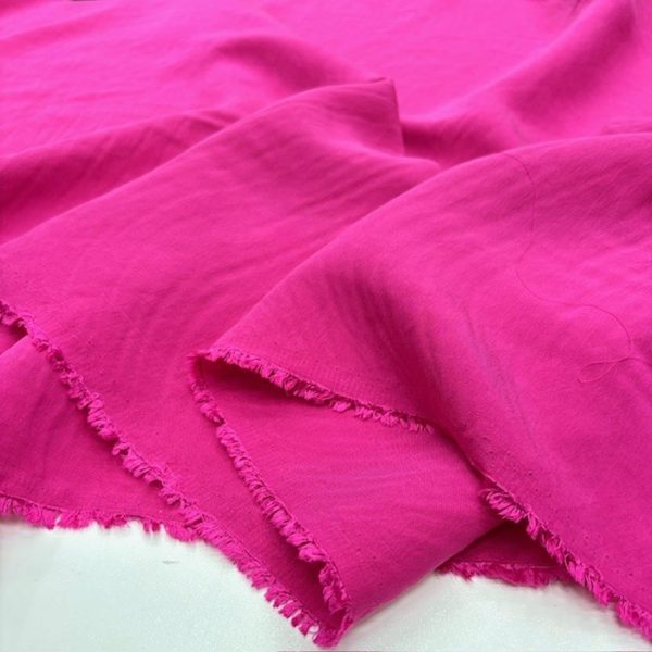 Fuşya Pembe Yıkanmış Cupro Kumaş