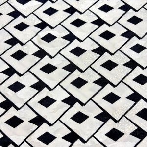 Geometrik Tasarım Jakarlı Pamuklu Cupro Kumaş SRVT