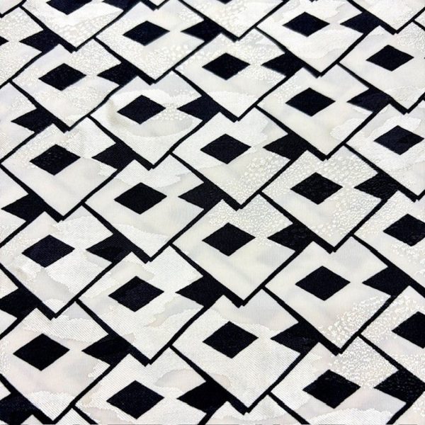 Geometrik Tasarım Jakarlı Pamuklu Cupro Kumaş SRVT