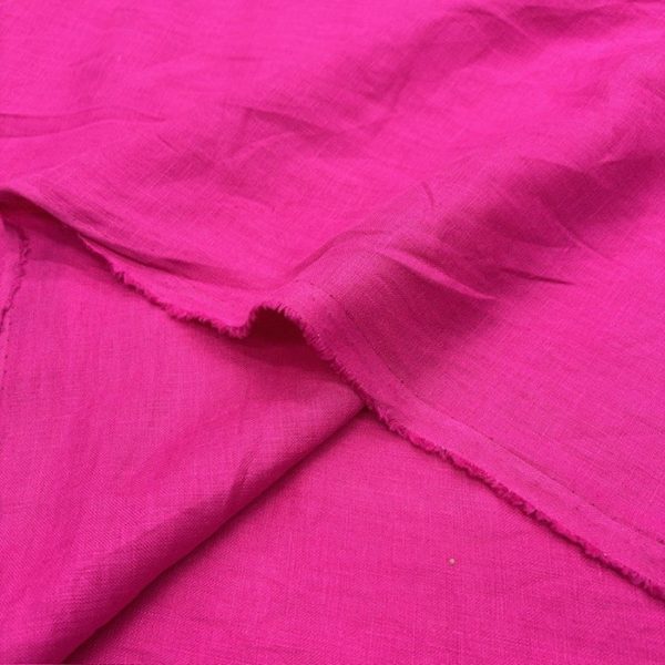 İthal 100% Keten Kumaş Fuşya Pembe