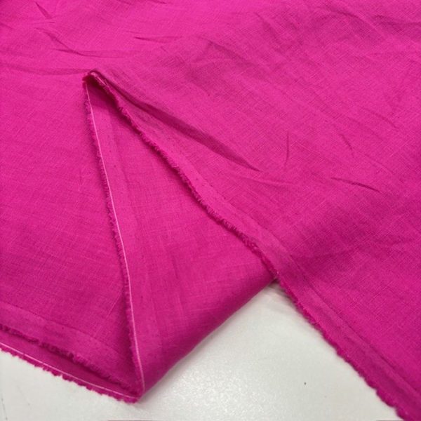 İthal 100% Keten Kumaş Fuşya Pembe