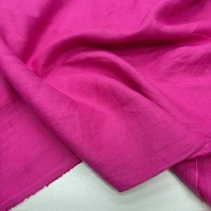 İthal 100% Keten Kumaş Fuşya Pembe