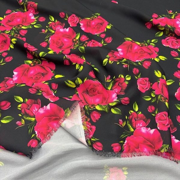 Klasik Dolce Gabbana Desenli Krep Kumaş