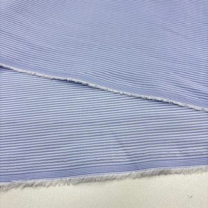 Mavi Dikey Çizgili Pamuklu Poplin Kumaş