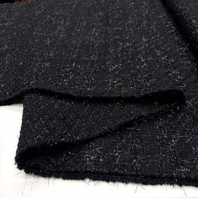 Parıltılı İtalyan Şanel Kumaş Siyah BYR