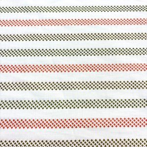 Pastel Geometrik Çizgili Pamuklu Keten Kumaş