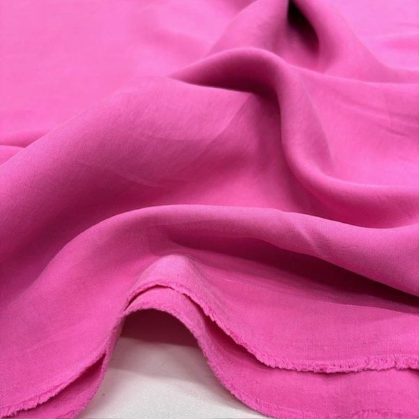 Pembe Yıkanmış Cupro Kumaş
