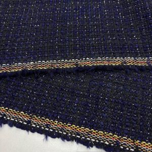 Siyah Işıltılı İtalyan Şanel Kumaş Lacivert BYR
