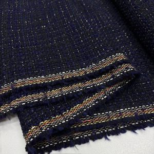 Siyah Işıltılı İtalyan Şanel Kumaş Lacivert BYR