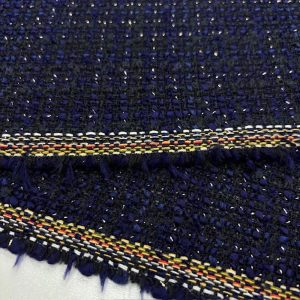 Siyah Işıltılı İtalyan Şanel Kumaş Lacivert BYR