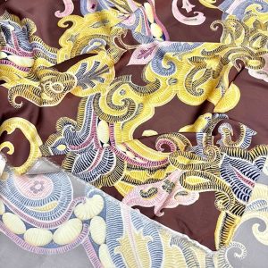 Vintage Etro Kahve İtalyan Saten Kumaş