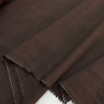 Yumuşatılmış Dökümlü Pamuklu Keten Kumaş Kahverengi SYT