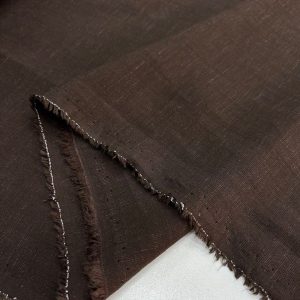 Yumuşatılmış Dökümlü Pamuklu Keten Kumaş Kahverengi SYT