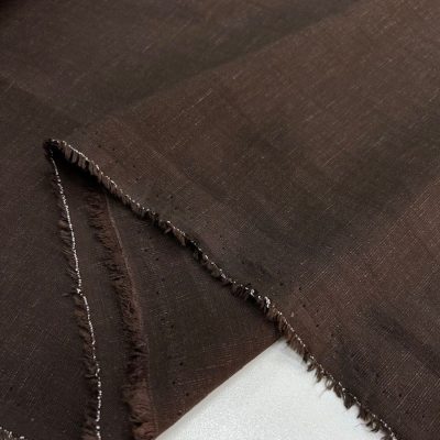 Yumuşatılmış Dökümlü Pamuklu Keten Kumaş Kahverengi SYT
