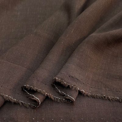 Yumuşatılmış Dökümlü Pamuklu Keten Kumaş Kahverengi SYT