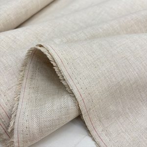 Balıksırtı 100% Keten Kumaş Natürel Bej SYT