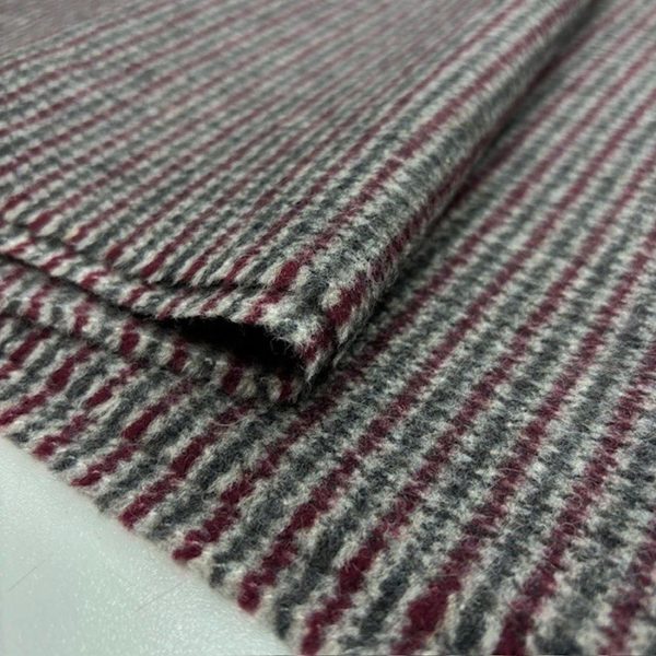 Bordo Gri %100 Yün Tweed Kumaş NDR"