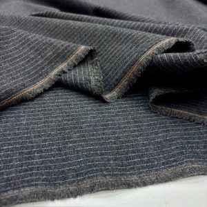 Gri Çizgili Gabardin Flanel Kumaş YVZ