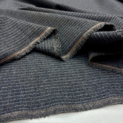 Gri Çizgili Gabardin Flanel Kumaş YVZ