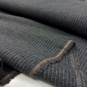 Gri Çizgili Gabardin Flanel Kumaş YVZ