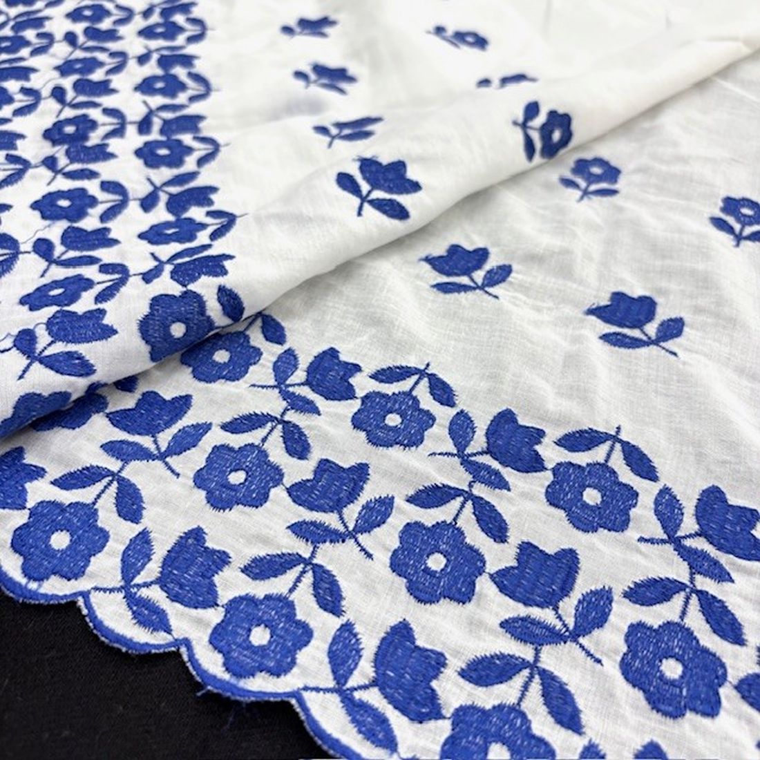 Özel Nakışlı Saf Pamuk Fisto Mavi BYR