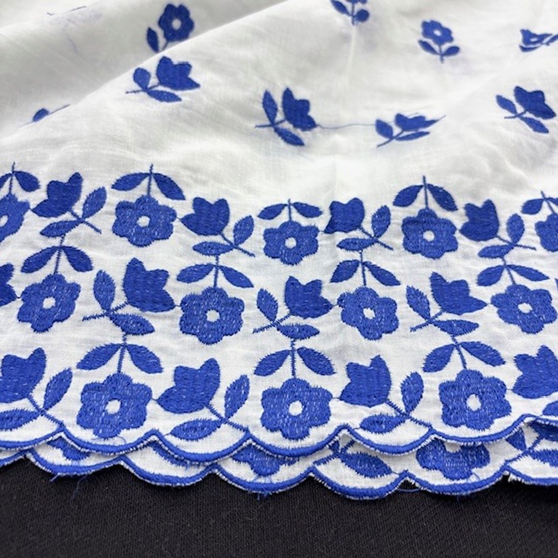 Özel Nakışlı Saf Pamuk Fisto Mavi BYR