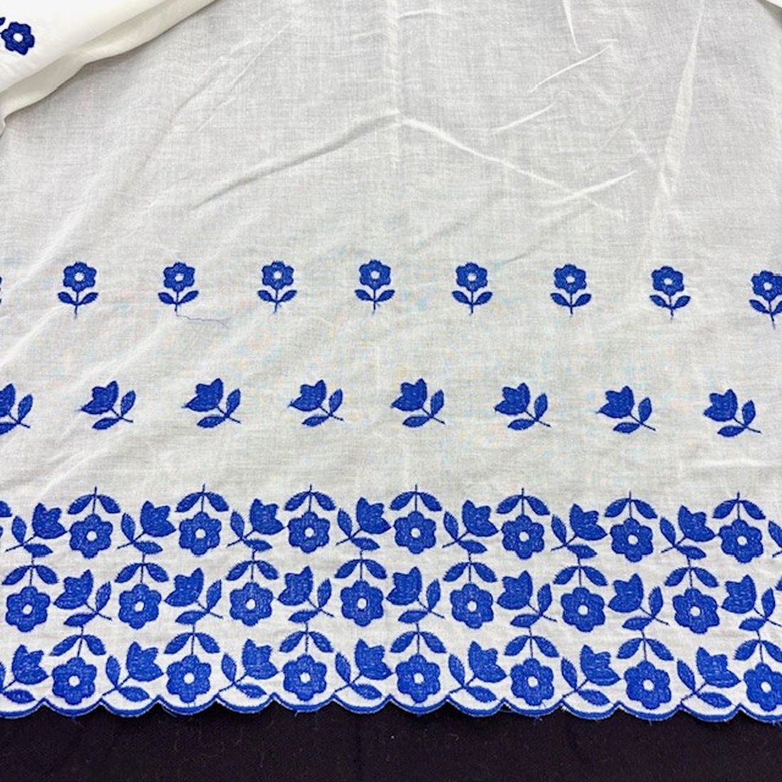 Özel Nakışlı Saf Pamuk Fisto Mavi BYR