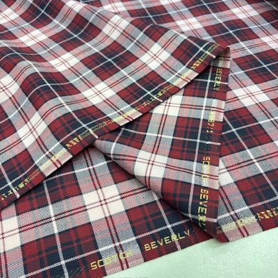 Scotch Bordo Ekoseli Viskos Kumaş