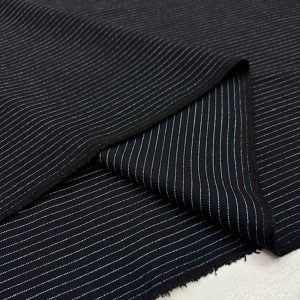 Siyah Beyaz Çizgili Gabardin Flanel Kumaş YVZ